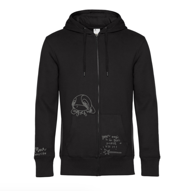 Black and Grey Xana Hooded Sweatshirt with Zipper