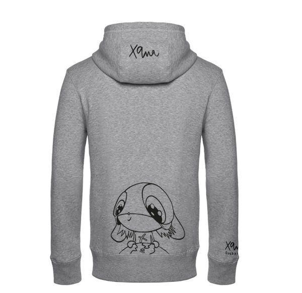 Sudadera con capucha y cremallera Xana color gris y negro - Imagen 2
